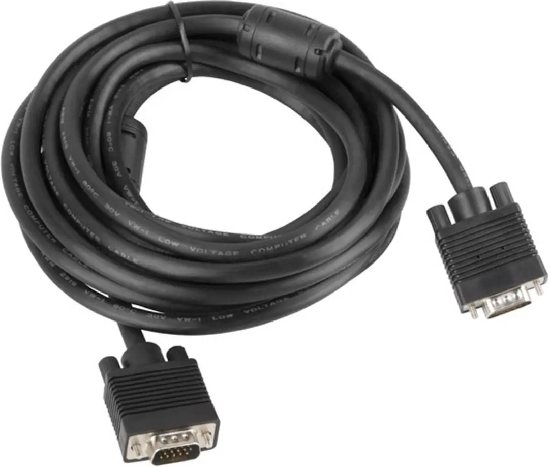 Lanberg VGA-kabel M-M 5m - Ferriet afgeschermd - Zwart