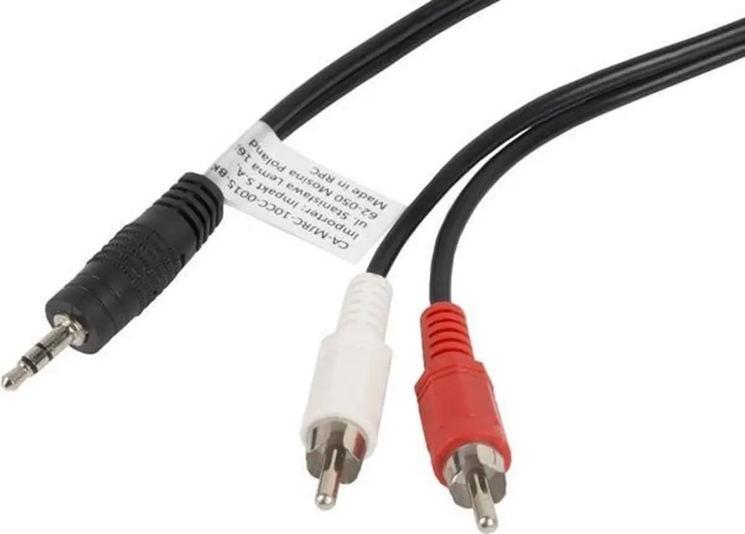 Lanberg Audio Kabel Stereo Minijack 2x Chinch 1,5M - Transparant