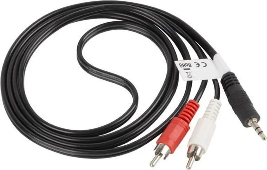 Lanberg Audio Kabel Stereo Minijack 2x Chinch 1,5M - Transparant