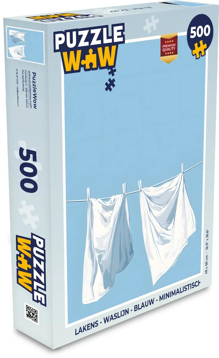 PuzzleWow Waslijn Lakens Puzzel 500 Stuks