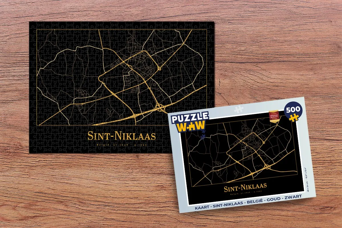 PuzzleWow Legpuzzel Sint-Niklaas België 500 Stuks - Multicolor