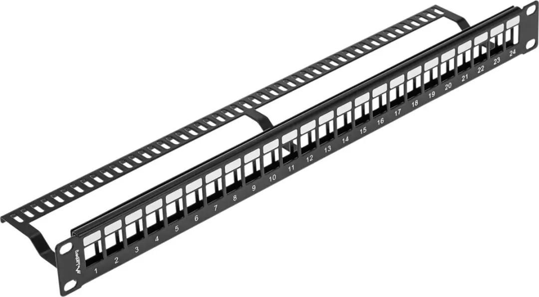 Lanberg PPKS-1024-B Configureerbaar Patchpaneel 24x RJ45 - 1U - Transparent