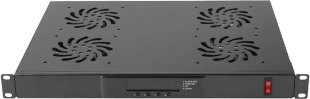 Lanberg AK-1503-B, Bovenzijde, Zwart, 4 ventilator(en), 1U, AC, 230 V