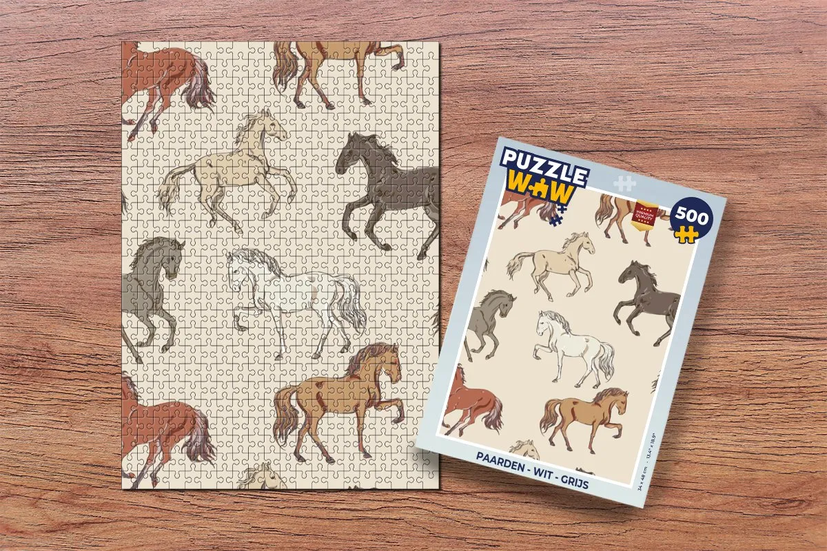 PuzzleWow Paarden Legpuzzel 500 Stuks - Multicolor