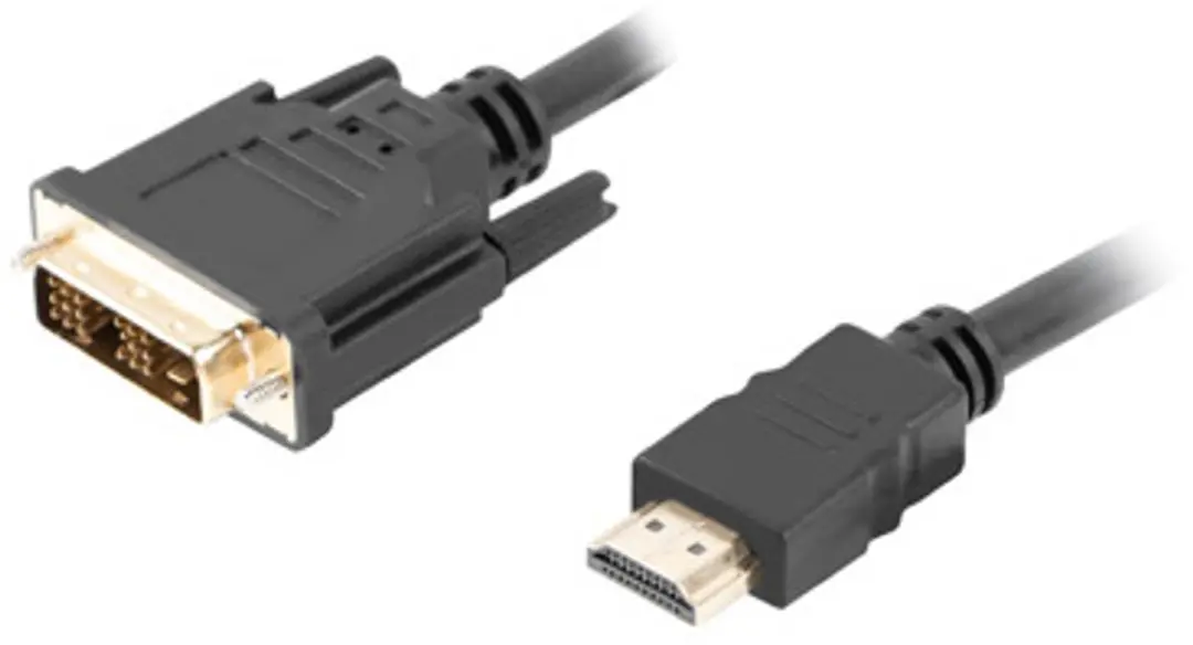 Lanberg Hdmi Dvi-Adapterkabel Voor Monitor, Tv En Projector, 1,8M, Vergulde Cont