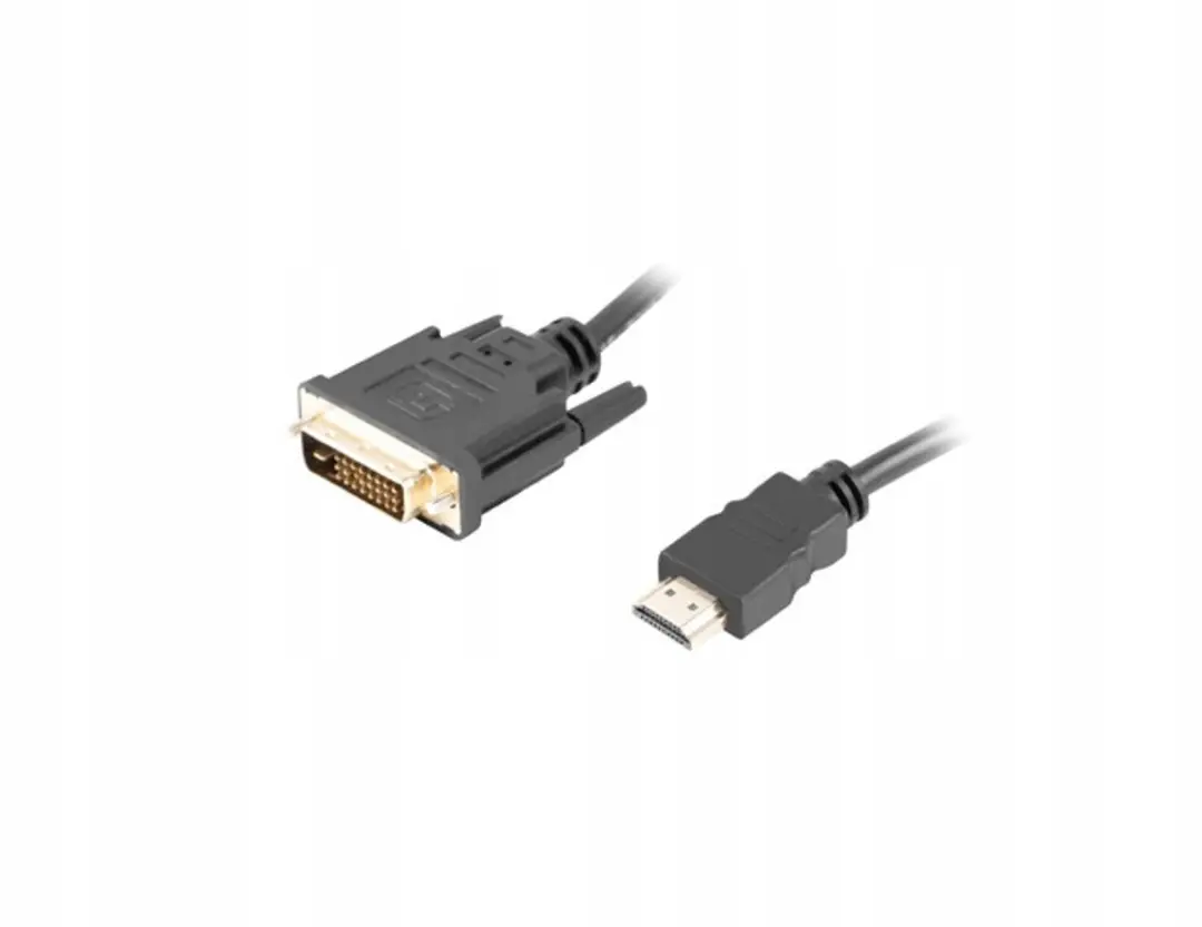 Lanberg HDMI naar DVI-D Adapterkabel 24+1 Dual Link 4K 30Hz - 3m - Zwart - afbeelding 3 van 5