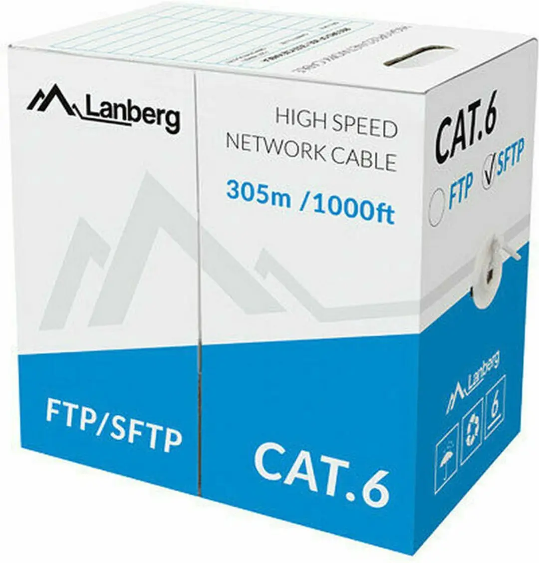 Lanberg Sftp-Patchkabel Voor Computernetwerken Cat 6 305M Koperdraad Stabiel