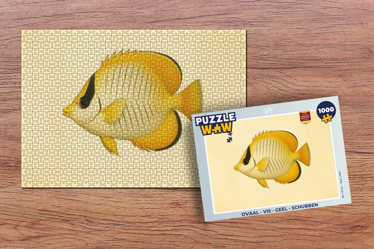 PuzzleWow Vis Ovaal Legpuzzel 1000 Stuks - Geel