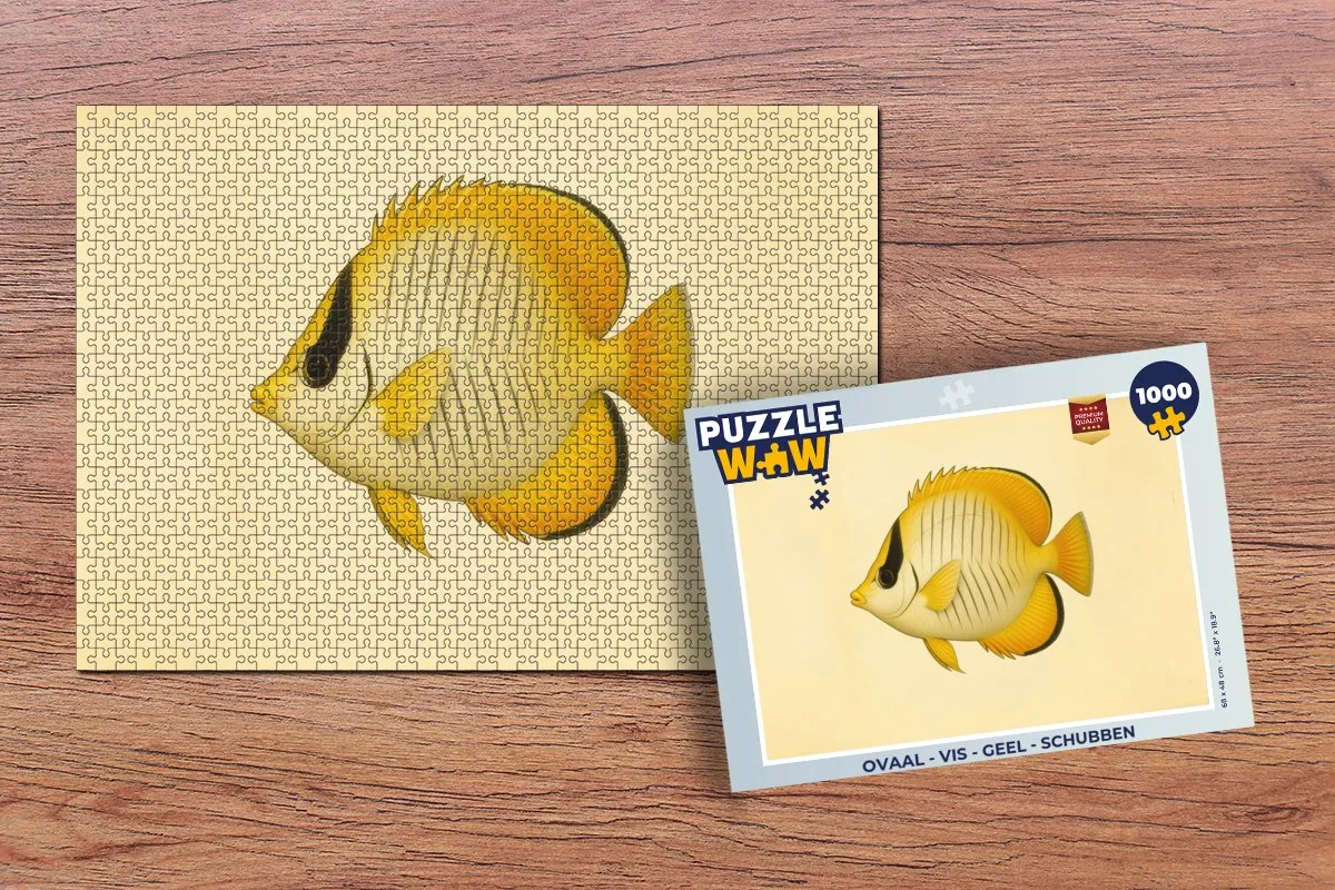 PuzzleWow Vis Ovaal Legpuzzel 1000 Stuks - Geel