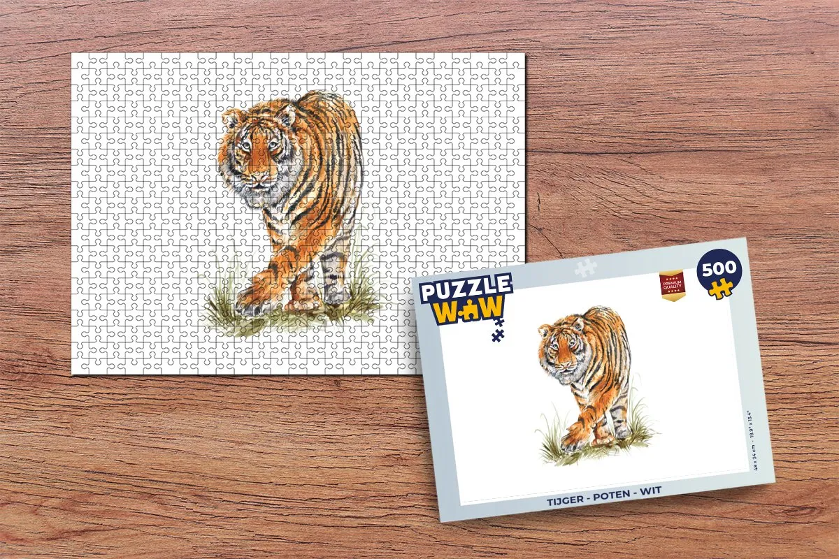 PuzzleWow Tijger Poten Legpuzzel 500 Stuks - Multicolor