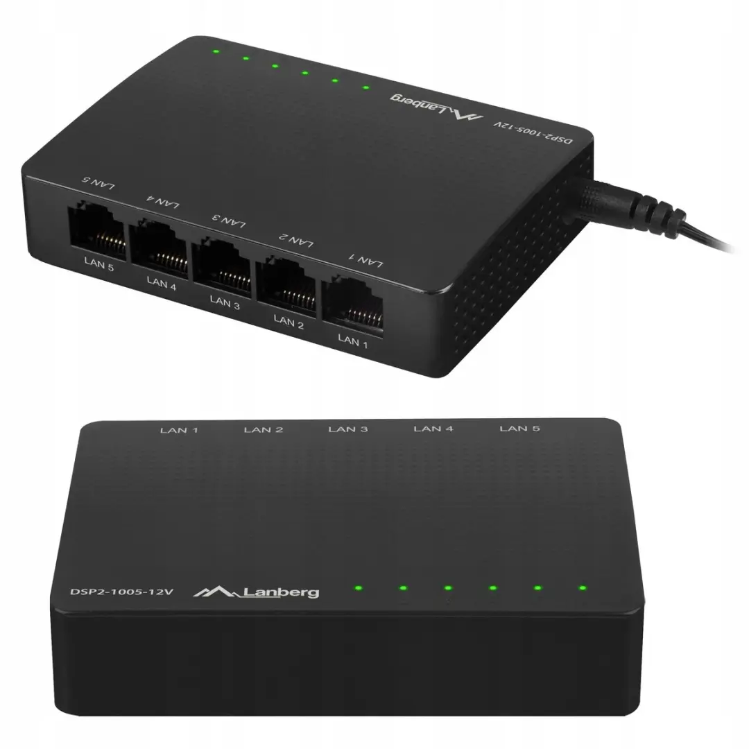 Lanberg DSP2-1005 Switch 5-Poorts 12V - Zwart - afbeelding 3 van 6