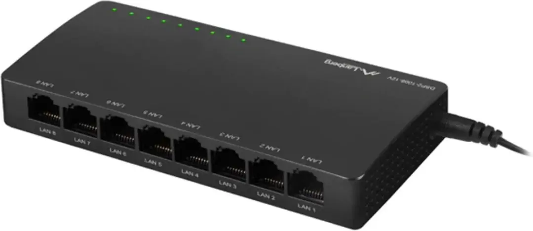 Lanberg DSP2 Switch 5 Poorten - 10/100/1000 Mbps - Zwart - afbeelding 2 van 6