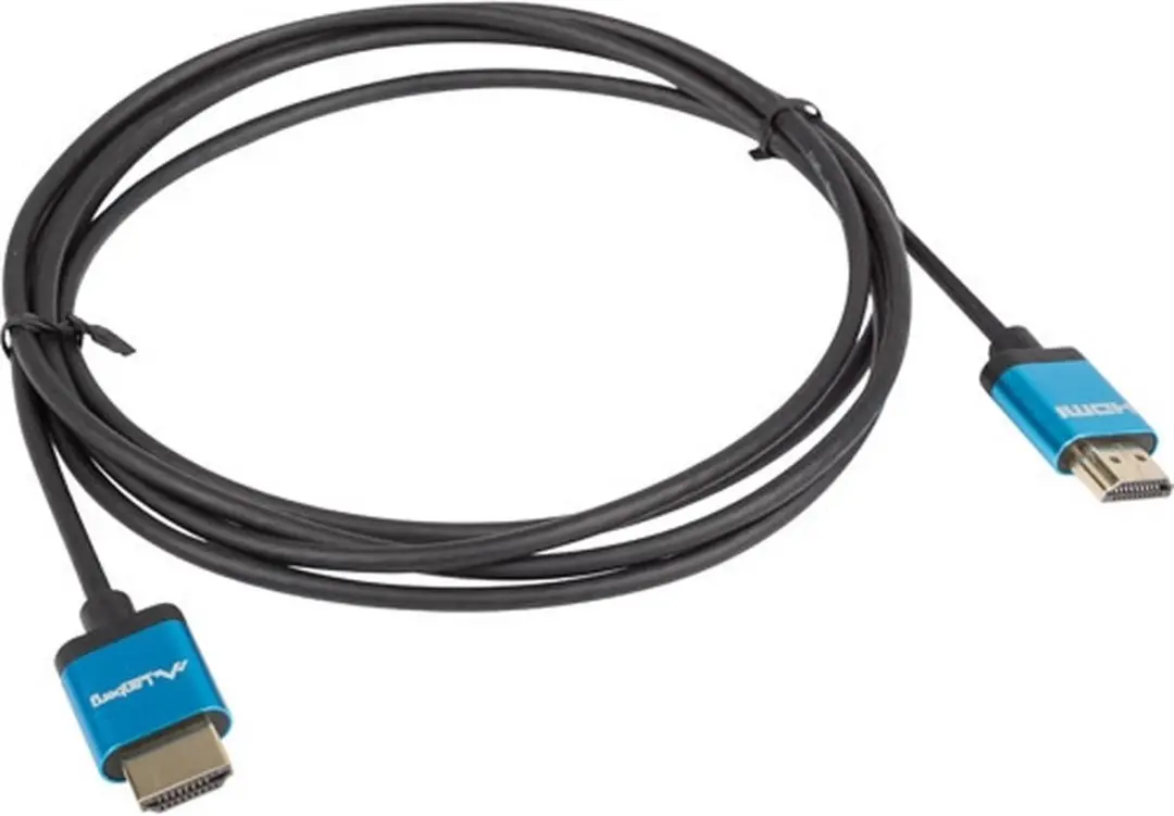 Lanberg Hdmi-Kabel M/M 0,5M V2.0 4K Slim Voor Tv En Computer Zwart-Blauw