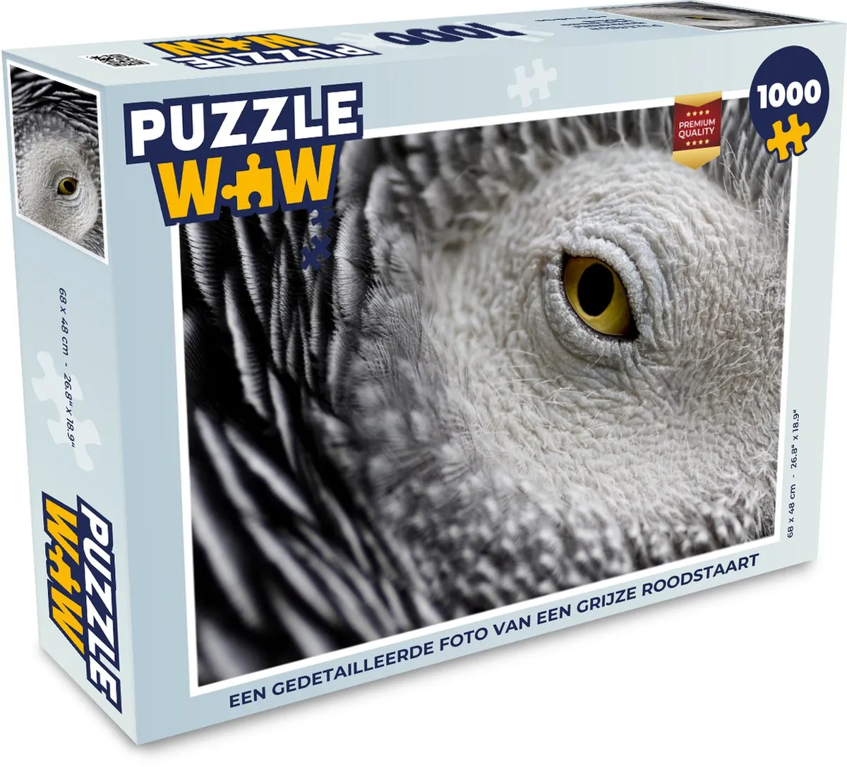 PuzzleWow Legpuzzel Grijze Roodstaart 1000 Stuks