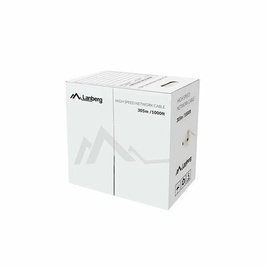 Lanberg Lan-Netwerkkabel Utp Cat5E 305M Cu-Draad Grijs Voor Netwerk, Kantoor En