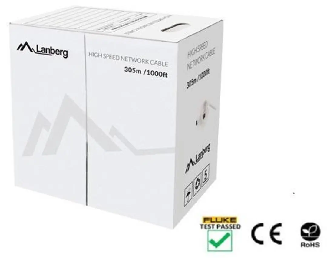 Lanberg Kabel Utp Cat. 5E 305M Voor Wi-Fi Fluke Passed Cu-Draad Voor Installatie