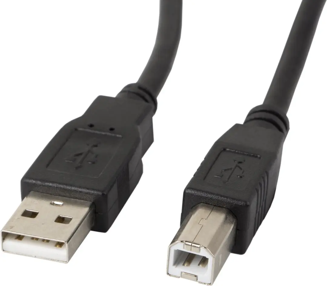 Lanberg USB-Kabel A naar B 1M - Zwart - afbeelding 2 van 4