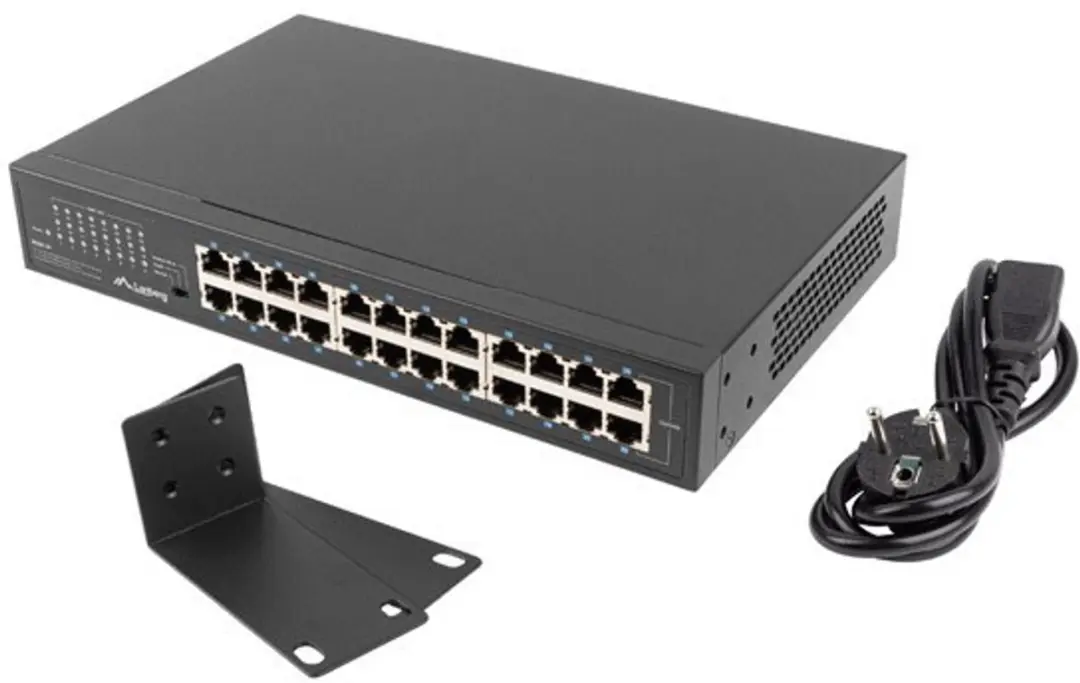 Lanberg RSGE-24 Netwerkswitch 24 Poorten - 40 Gbps - Zwart