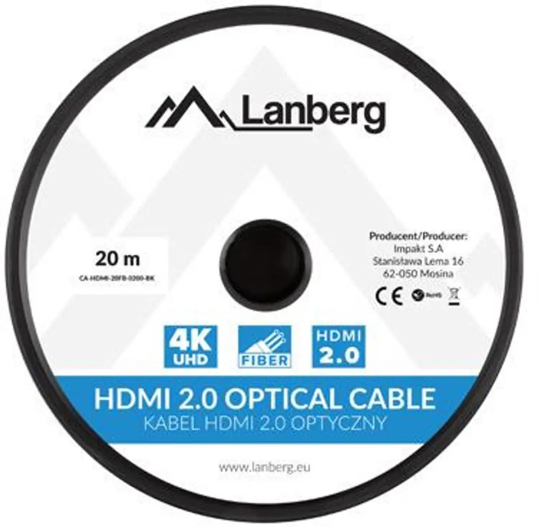 Lanberg HDMI Actieve Kabel 20m - CA-HDMI-20FB-0200-BK - Zwart - afbeelding 5 van 6