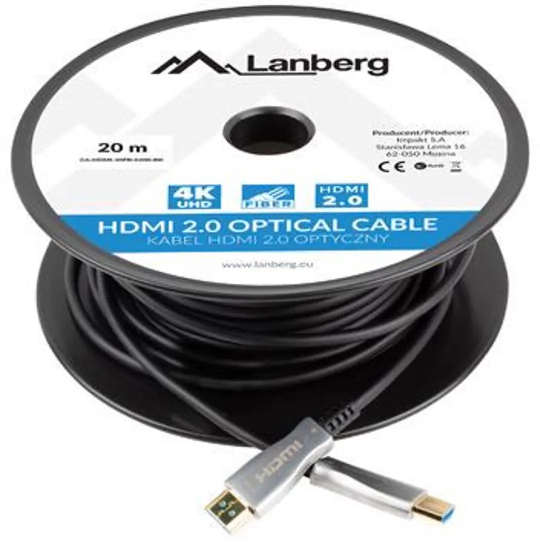 Lanberg HDMI Actieve Kabel 20m - CA-HDMI-20FB-0200-BK - Zwart - afbeelding 6 van 6