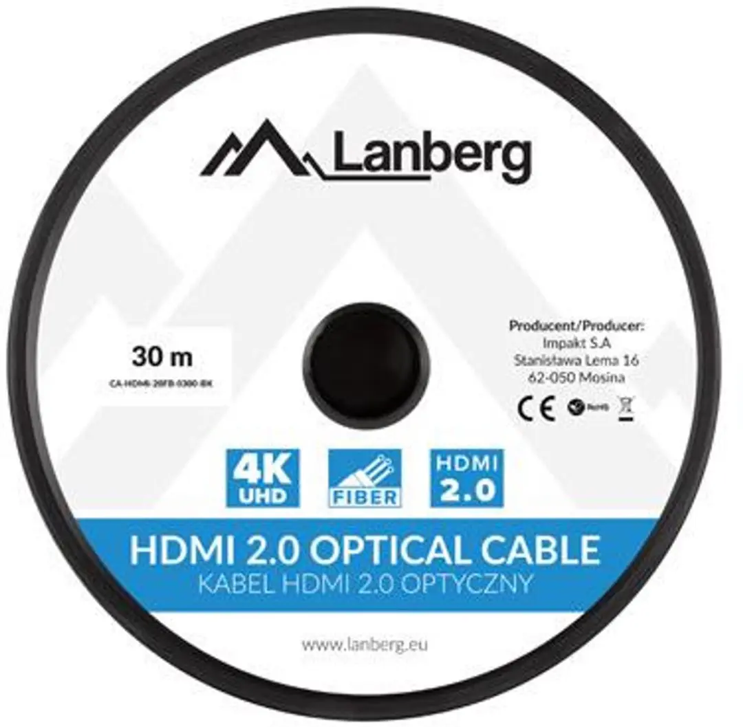 Lanberg HDMI-Kabel M/M 2.0 30m - Zwart - afbeelding 6 van 6