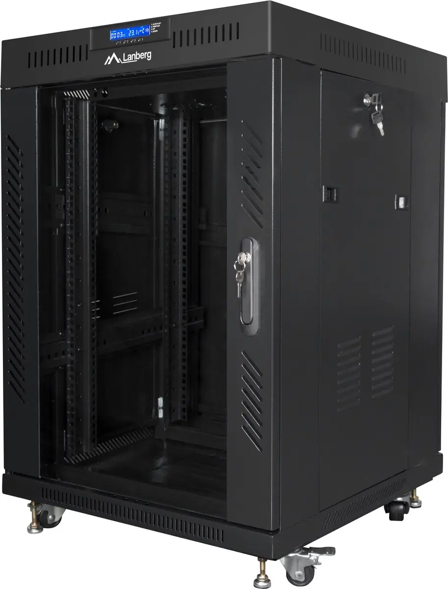 Lanberg FF01-6615-12BL rack 15U Vrijstaande rek Zwart
