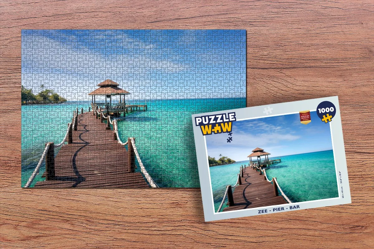 PuzzleWow Zee - Pier - Bar Legpuzzel 1000 Stuks - Multicolor