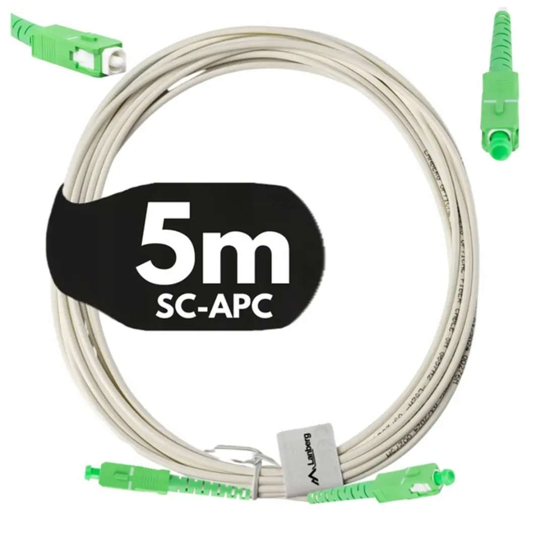 Lanberg Glasvezelkabel SC/APC 5m G657A2 - Wit