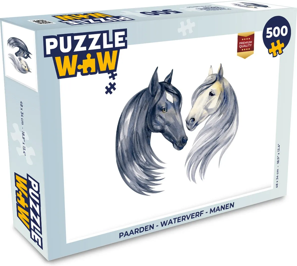 PuzzleWow Paarden Waterverf Legpuzzel 500 Stuks