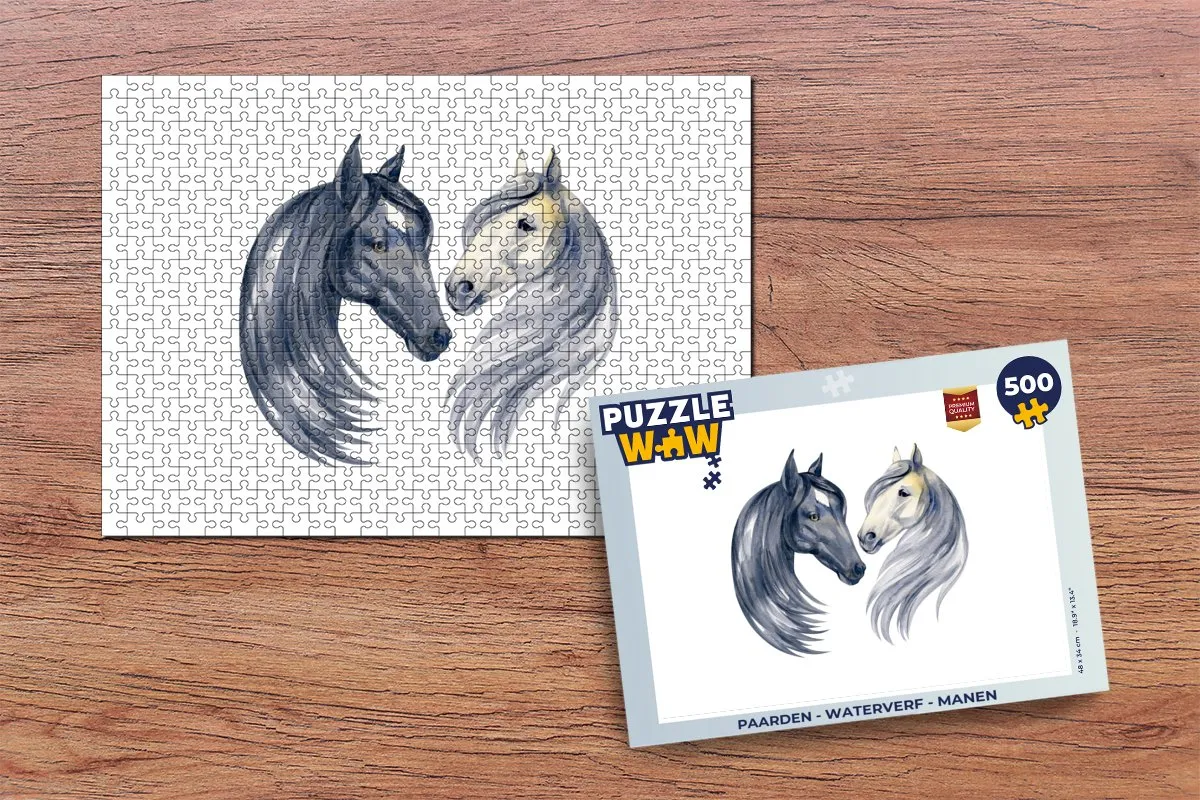 PuzzleWow Paarden Waterverf Legpuzzel 500 Stuks - Multicolor