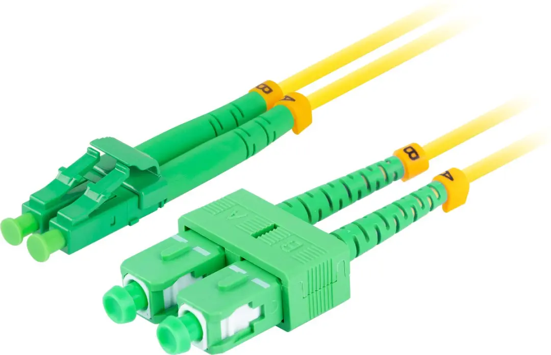 Lanberg Glasvezel Patchcord SC/APC-LC/APC Duplex 2m Geel