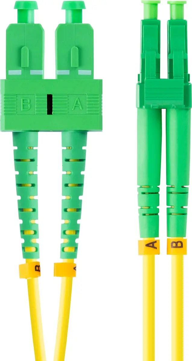 Lanberg Glasvezel Patchcord Sc Apc Lc Apc Duplex Voor Netwerken 2M Geel Lszh