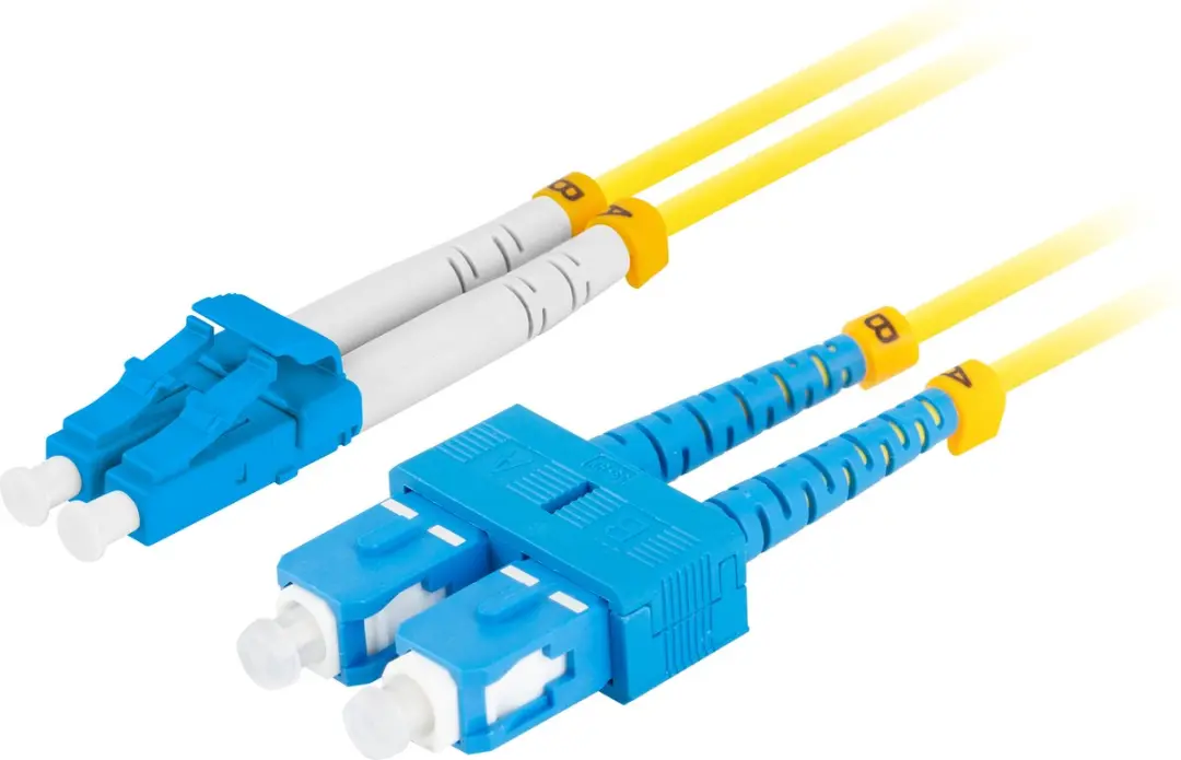 Lanberg Glasvezel Patchcord G657A1 1m - Duplex UPC/LC - Geel - afbeelding 3 van 4