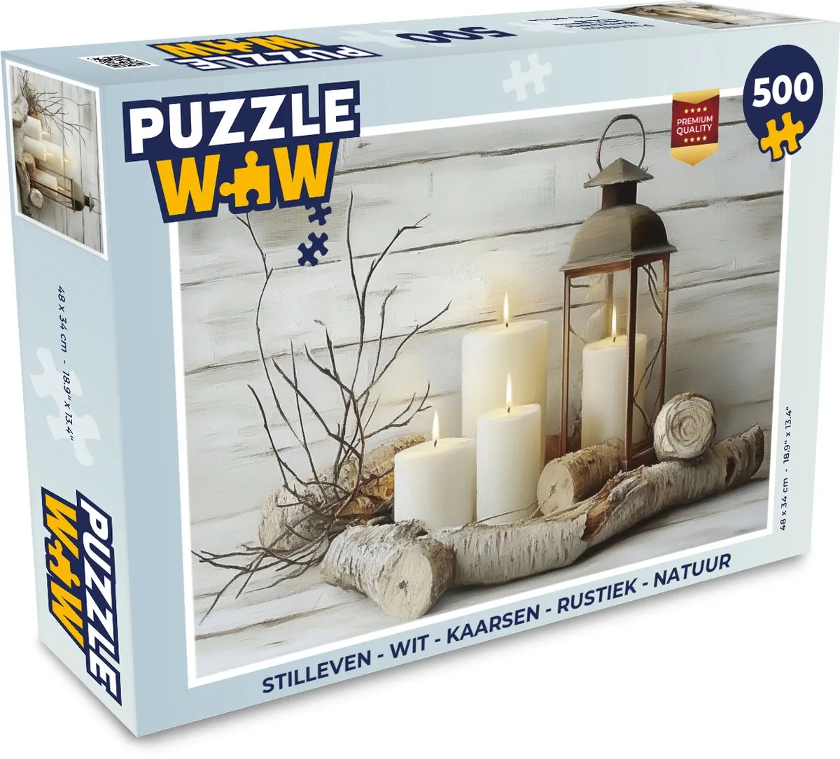 PuzzleWow Stilleven Legpuzzel 500 Stuks - Wit