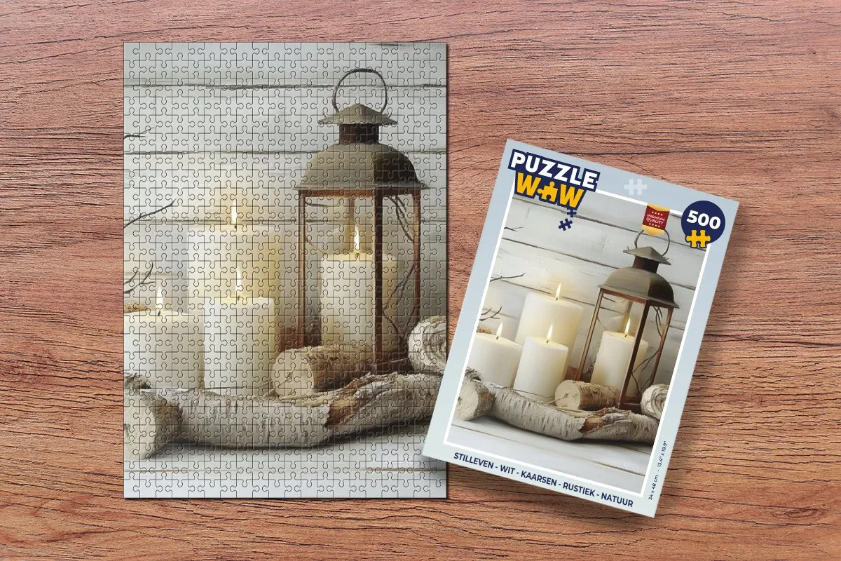 PuzzleWow Stilleven Legpuzzel 500 Stuks - Wit