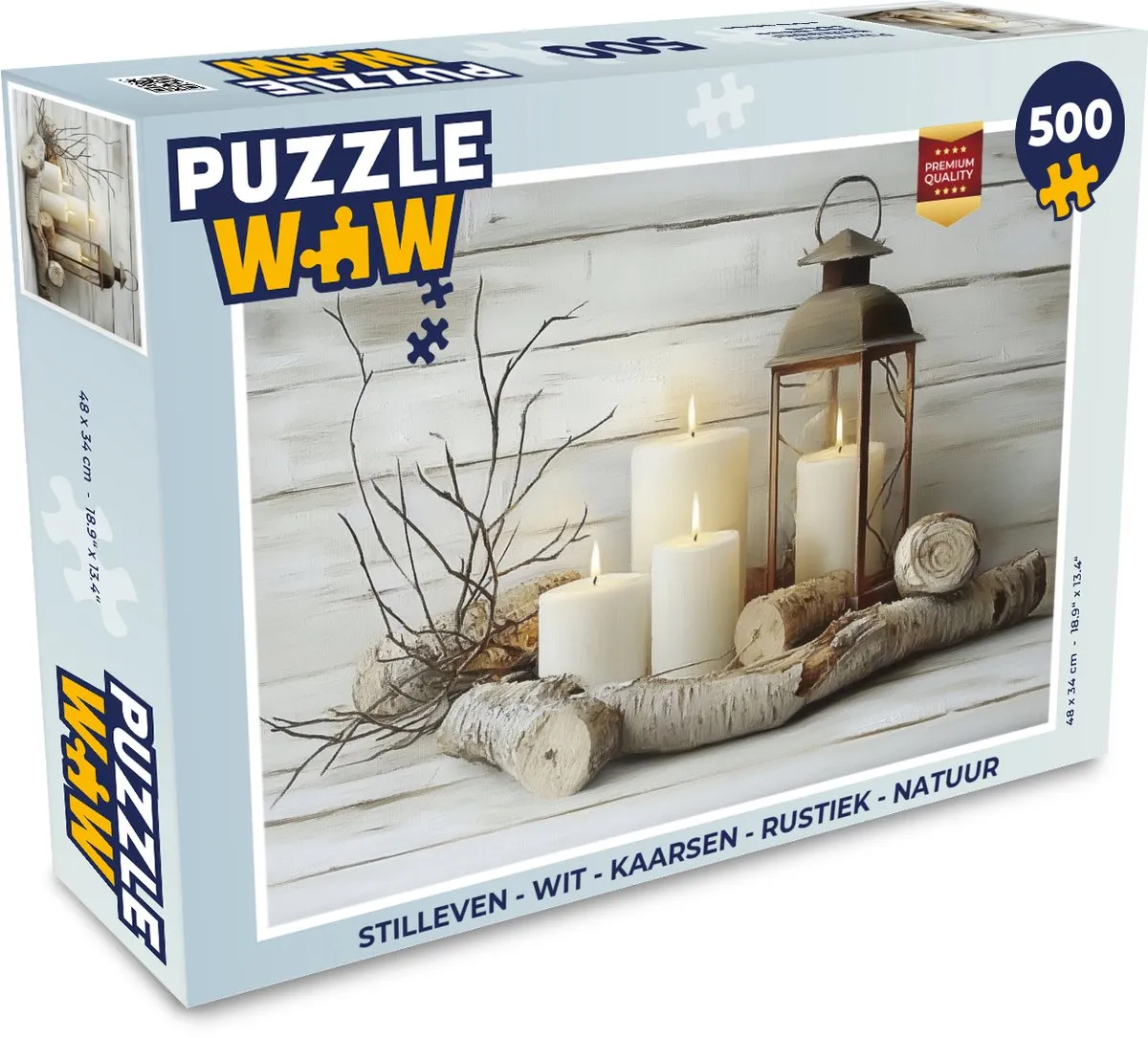PuzzleWow Stilleven Legpuzzel 500 Stuks - Wit