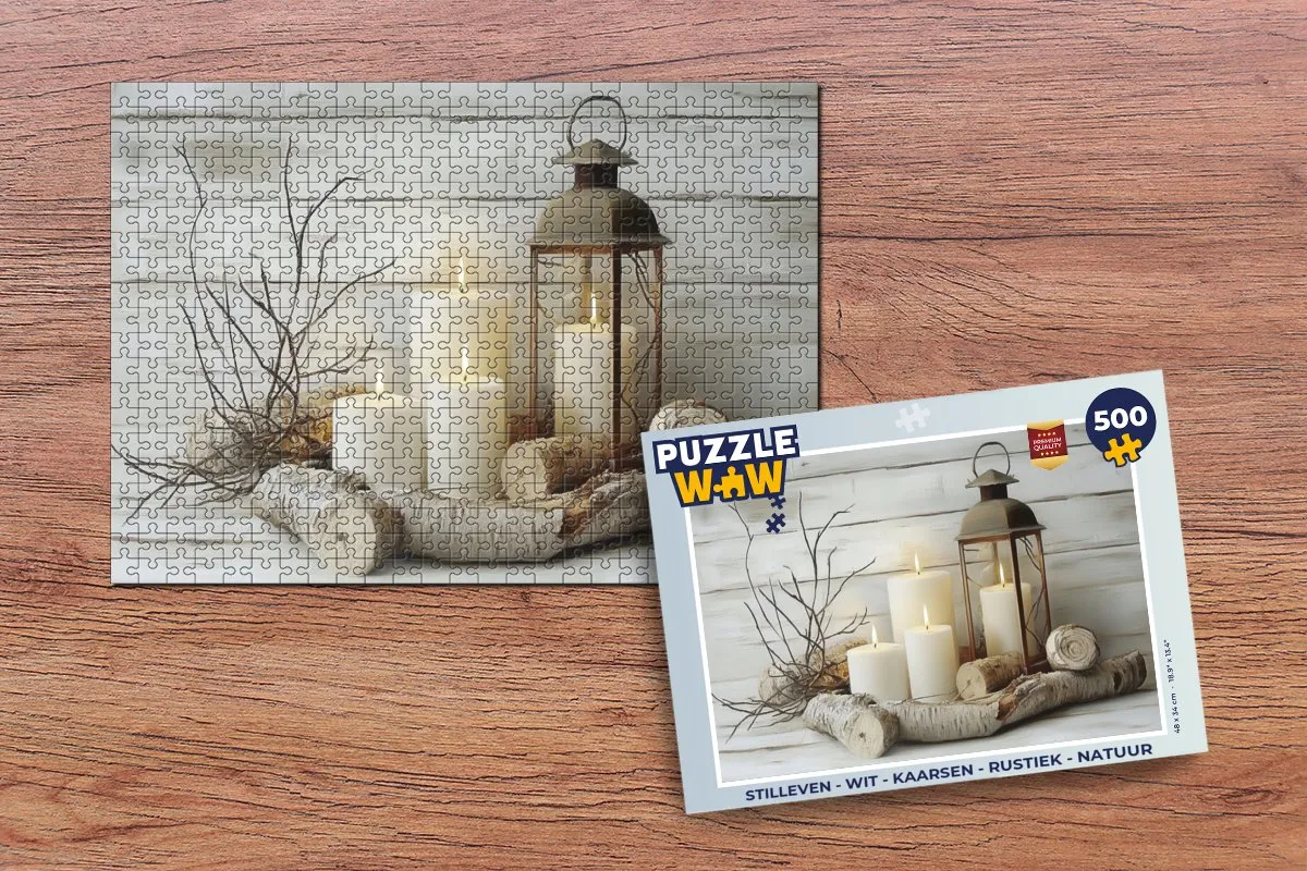 PuzzleWow Stilleven Legpuzzel 500 Stuks - Wit