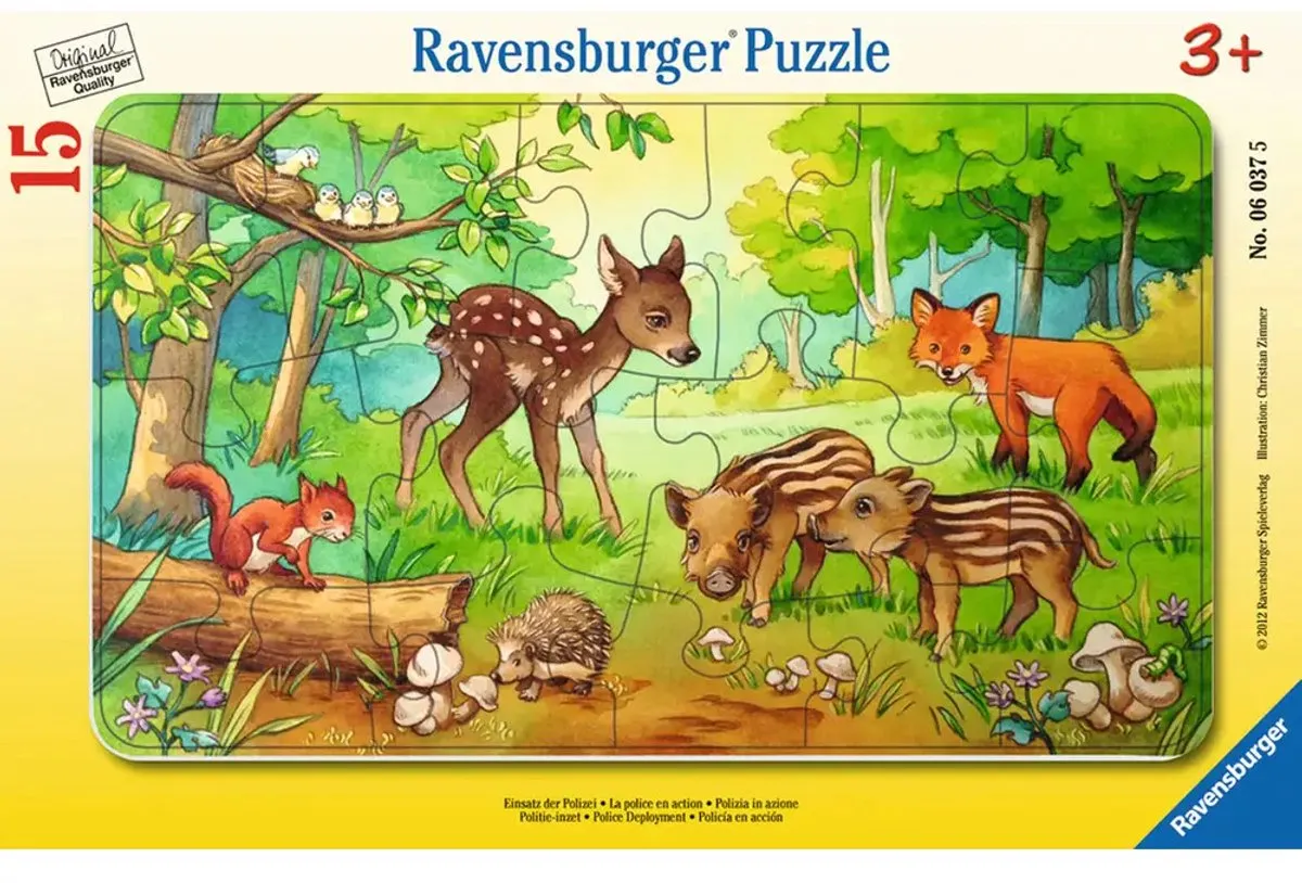 Ravensburger Jonge Dieren in het Bos Puzzel - 15 Stuks - Multicolor