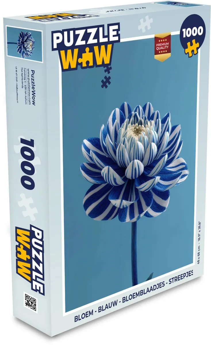 PuzzleWow Bloem Legpuzzel 1000 Stuks - Bloemblaadjes/Streepjes