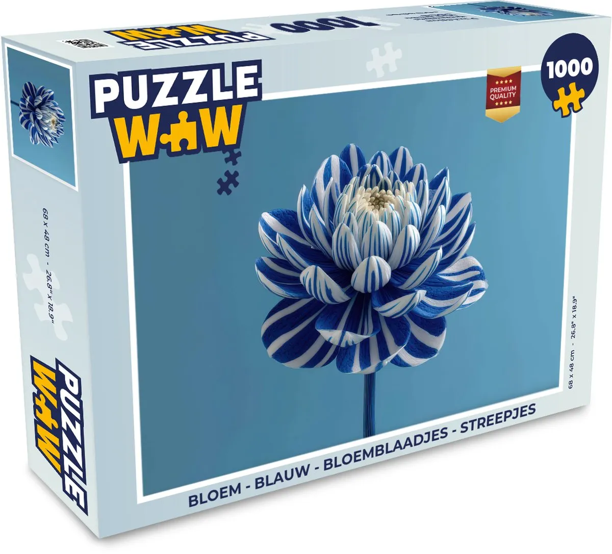 PuzzleWow Bloem Legpuzzel 1000 Stuks - Bloemblaadjes/Streepjes