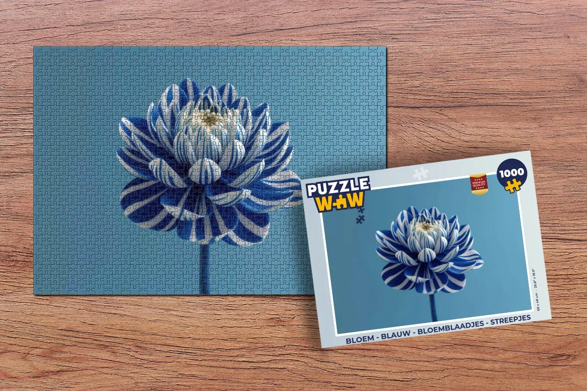 PuzzleWow Bloem Legpuzzel 1000 Stuks - Bloemblaadjes/Streepjes