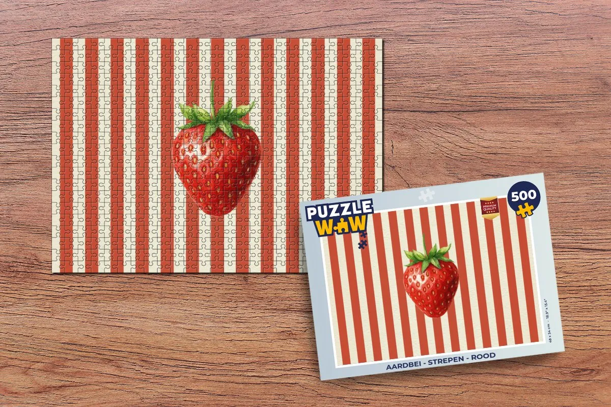 PuzzleWow Aardbei Strepen Legpuzzel 500 Stuks - Multicolor