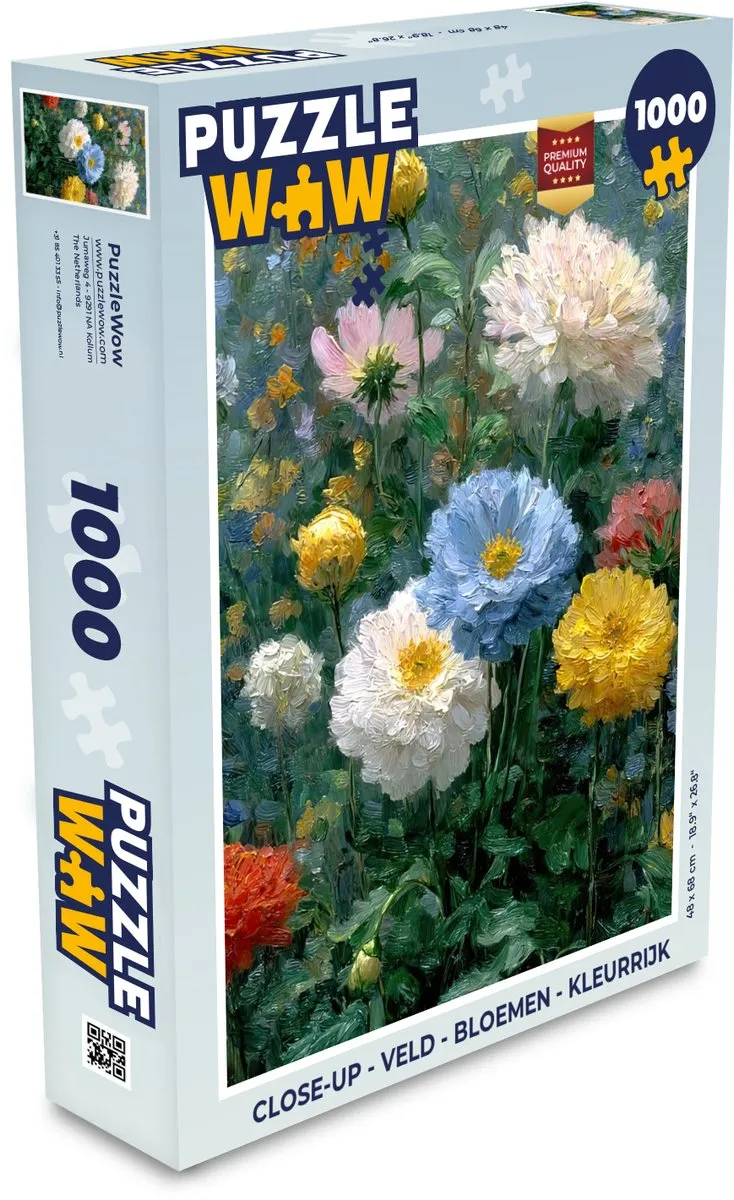 PuzzleWow Close-up Bloemen Legpuzzel 1000 Stuks - Kleurrijk