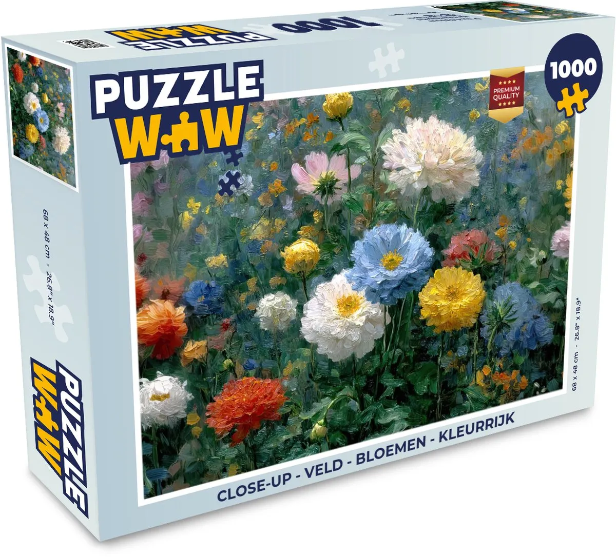 PuzzleWow Close-up Bloemen Legpuzzel 1000 Stuks - Kleurrijk