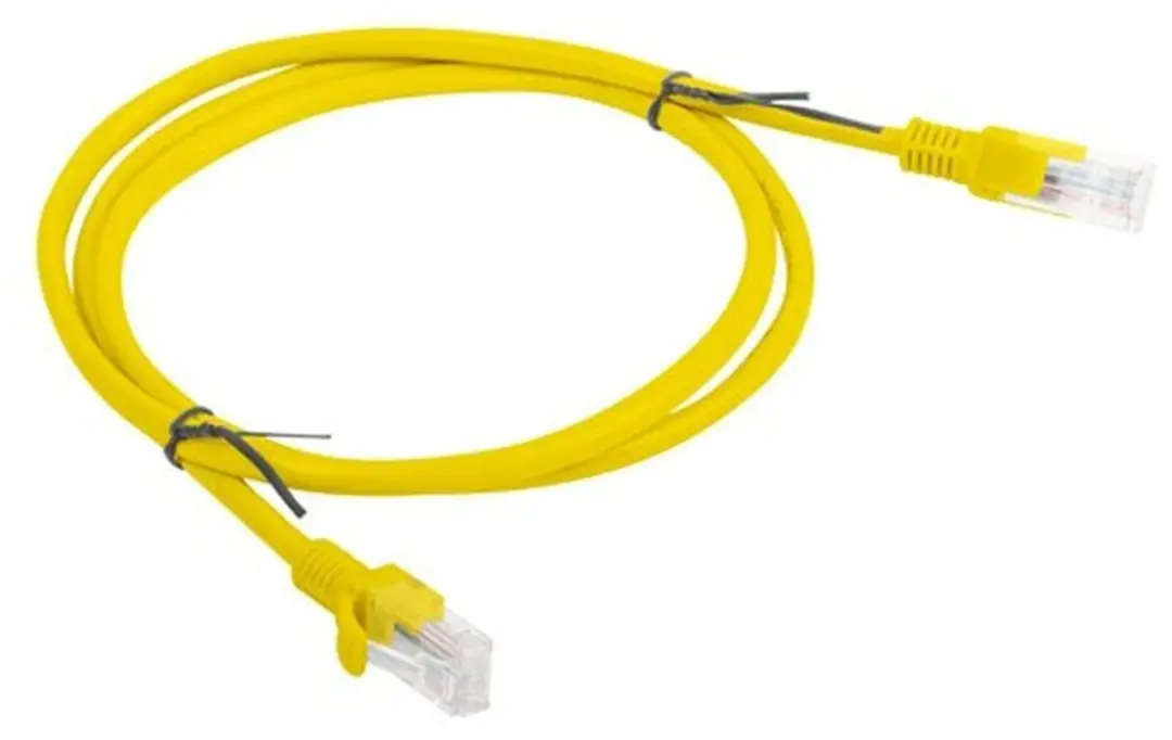 Stevige UTP-netwerkkabel categorie 5e Lanberg PCU5-20CC-0100-Y Geel 1 m