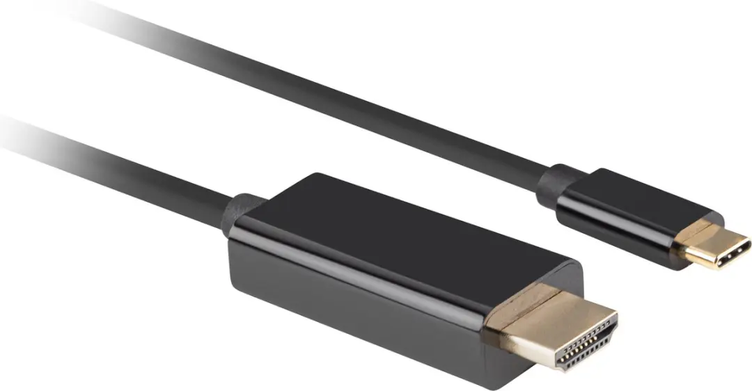 Lanberg USB-C HDMI-kabel 1m 4K 60Hz - Zwart - afbeelding 2 van 4