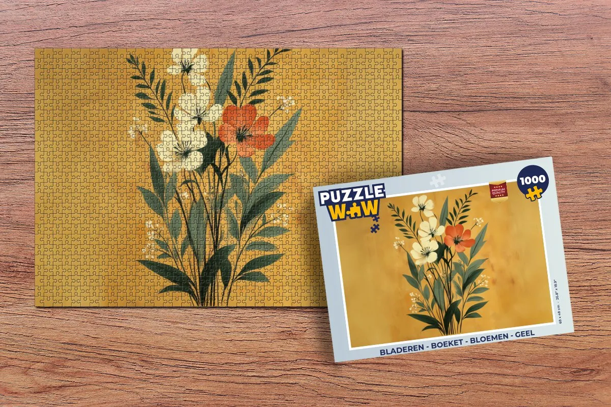 PuzzleWow Legpuzzel Boeket - 1000 Stukken - Geel