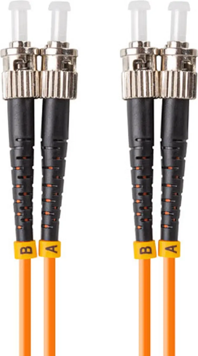 GLASVEZEL PATCHCORD MM ST/UPC-ST/UPC DUPLEX 15M LSZH OM2 50/125 3.0MM ORANJE LAN