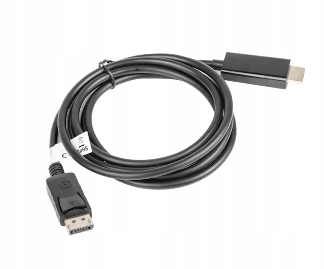Lanberg DisplayPort-HDMI-adapterkabel 1m - Zwart - afbeelding 2 van 6