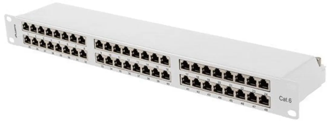 PATCH PANEL 48 PORT 1U 19 CAT6 FTP SHIELDED GRAY LANBERG